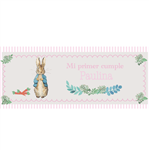 Banner de papel Peter Rabbit rosa Pers.